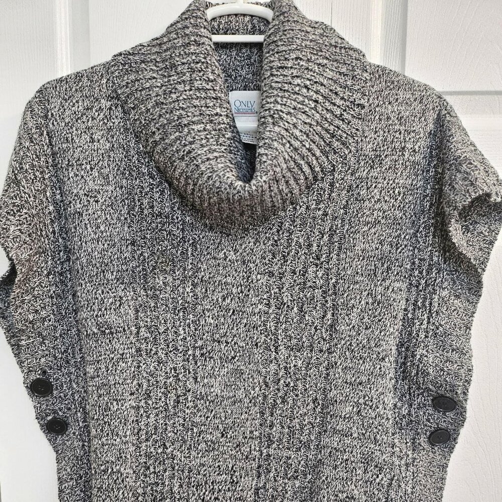 ONLY NECESSITIES. Wing Sleeve with buttons. Cowl Neck100% Acrylic. Size:Large.